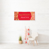 Happy 80. Geburtstag Banner Red Gold Glitzer (Insitu)