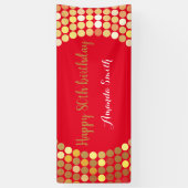 Happy 80. Geburtstag Banner Red Gold Glitzer (Vertikal)