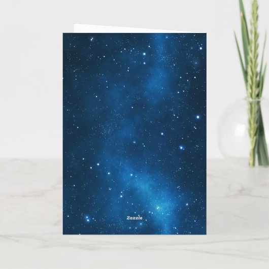 Happy 80. Geburtstag Blue Gold Karte (Rückseite)