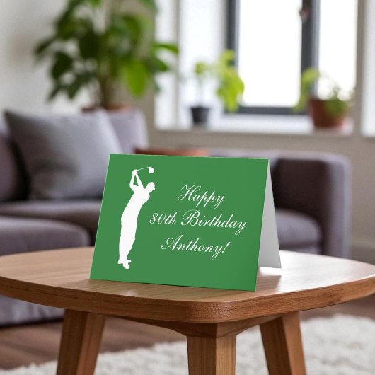 Happy 80. Geburtstag Golfer Sports Par Dankeskarte