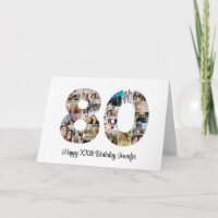 Happy 80. Geburtstag Nummer 80 Custom Foto Collage