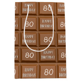 Happy 80. Geburtstag Schokolade Candy Bar Mittlere Geschenktüte