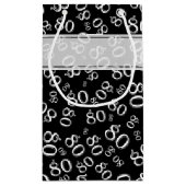 Happy 80. Geburtstag Schwarz/Weiß Zahlenmuster Kleine Geschenktüte (Rückseite)