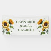 Happy 80. Geburtstag Sonnenblumen Gelbe Blumen Banner (Horizontal)