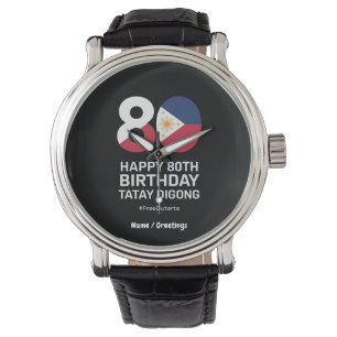 Happy 80. Geburtstag Tatay Digong Free Duterte Armbanduhr