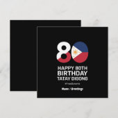 Happy 80. Geburtstag Tatay Digong Free Duterte Einladung (Vorne/Hinten)