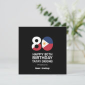 Happy 80. Geburtstag Tatay Digong Free Duterte Einladung (Stehend Vorderseite)