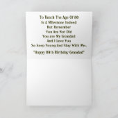 Happy 80. Geburtstagskarte für GRANDAD Karte (Innenseite)