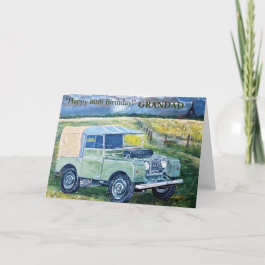 Happy 80. Geburtstagskarte für GRANDAD Karte (Vorderseite)