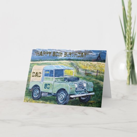 Happy 80. Geburtstagskarte für Vater Karte (Vorderseite)