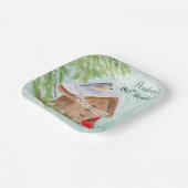 Happy 80th Birthday Birds at Birdhouse Pappteller (Gewinkelt)