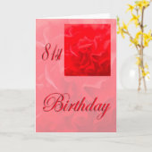 Happy 81st Birthday Dianthus Red Flower Karte (Gelbe Blume)