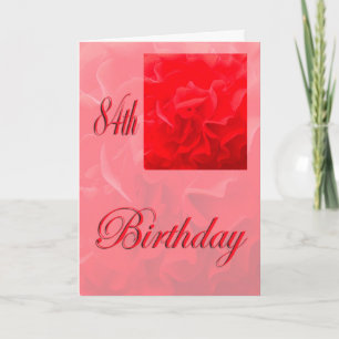 Happy 84. Geburtstag Dianthus Red Blume Karte