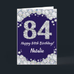 Happy 84. Geburtstag Navy Blue und Silver Glitzer Karte<br><div class="desc">Happy 84. Geburtstag Navy Blue und Silver Glitzer Card mit personalisiertem Namen. Für weitere Anpassungen klicken Sie bitte auf die Schaltfläche "Anpassen" und verwenden Sie unser Designwerkzeug,  um diese Vorlage zu ändern.</div>
