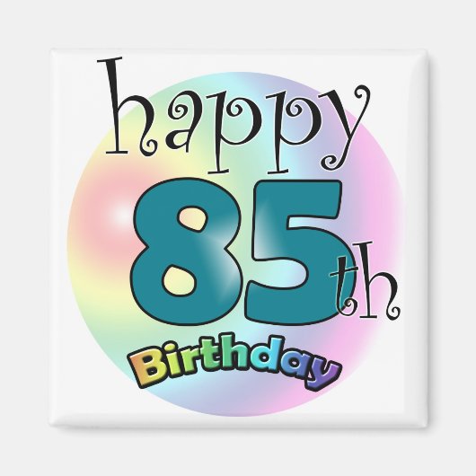 Happy 85. Geburtstag (blauw) Magnet (Vorne)
