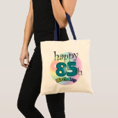 Happy 85. Geburtstag (blauw) Tragetasche (Vorderseite (Produkt))