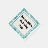 Happy 85. Geburtstag Personalize Blue Liquid Marmo Serviette (Ecke)