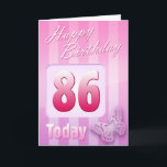 Happy 86. Geburtstag Grand Mother Great-Aunt Mum Karte<br><div class="desc">Grußseite 1: Herzlichen Glückwunsch zu Ihrem Geburtstag. Grußseite 2: Denken Sie an Sie mit Liebe an Ihren Geburtstag und wünschen Ihnen alles,  was Ihnen heute und immer Freude und Glück bringt.</div>