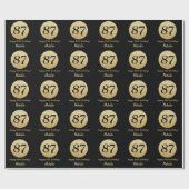 Happy 87. Geburtstag Black and Gold Glitzer Geschenkpapier (Flach)