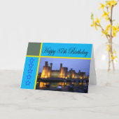 Happy 87. Geburtstag Caernarfon Castle Karte (Gelbe Blume)