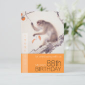 Happy 88. Geburtstag japanisches Gemälde Monkey TY Dankeskarte (Stehend Vorderseite)