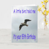 Happy 89. Geburtstag Flying Seagull-Vogel Karte (Gelbe Blume)