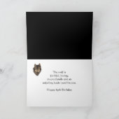 Happy 89th Birthday with Watercolor Wolf Karte (Innenseite)