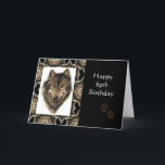 Happy 89th Birthday with Watercolor Wolf Karte<br><div class="desc">Wolf,  Wolves,  Wild Animal,  Nature,   Watercolor</div>