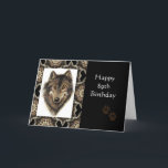 Happy 89th Birthday with Watercolor Wolf Karte<br><div class="desc">Wolf,  Wolves,  Wild Animal,  Nature,   Watercolor</div>