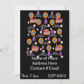 Happy 8. Geburtstag Einladung Geburtstag #8 Black (Rückseite)