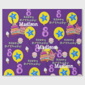 Happy 8. Geburtstag Wrapping Paper Balloons #8 Geschenkpapier (Flach)