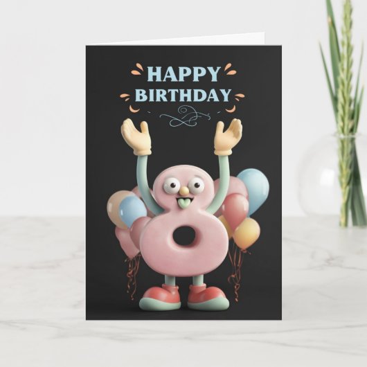 Happy 8. Geburtstagskarte Karte (Vorderseite)