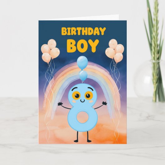 Happy 8. Geburtstagskarte Karte (Vorderseite)