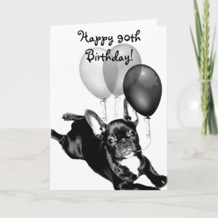 Happy 90. Geburtstag French Bulldog Grußkarte Karte