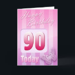Happy 90. Geburtstag Grand Mother Great-Aunt Mum Karte<br><div class="desc">Grußseite 1: Herzlichen Glückwunsch zu Ihrem Geburtstag. Grußseite 2: Denken Sie an Sie mit Liebe an Ihren Geburtstag und wünschen Ihnen alles,  was Ihnen heute und immer Freude und Glück bringt.</div>