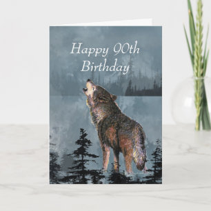 Happy 90. Geburtstag Howling Wolf Sie sind Phantas Karte