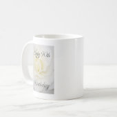 Happy 90. Geburtstag Weiße Blume Kaffeetasse (Vorderseite Links)