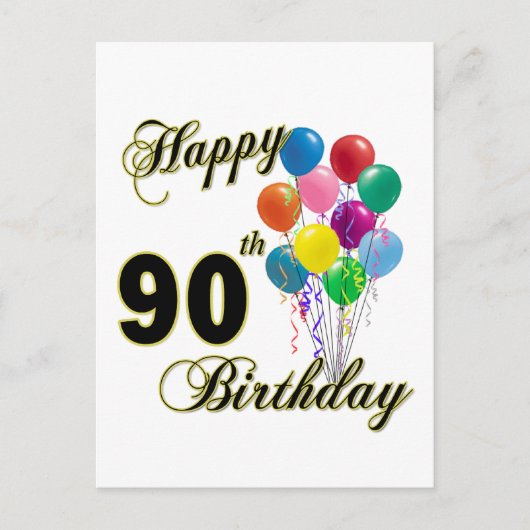 Happy 90. Geburtstagsgeschenke und Geburtstagsklei Postkarte (Vorderseite)