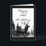 Happy 90th Birthday Custom Vintage Stag, Deer Karte<br><div class="desc">Happy 90th Birthday Custom   Vintage Stag,  Deer Animal,  Wildlife,  Nature</div>