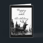 Happy 90th Birthday Custom Vintage Stag, Deer Karte<br><div class="desc">Happy 90th Birthday Custom   Vintage Stag,  Deer Animal,  Wildlife,  Nature</div>