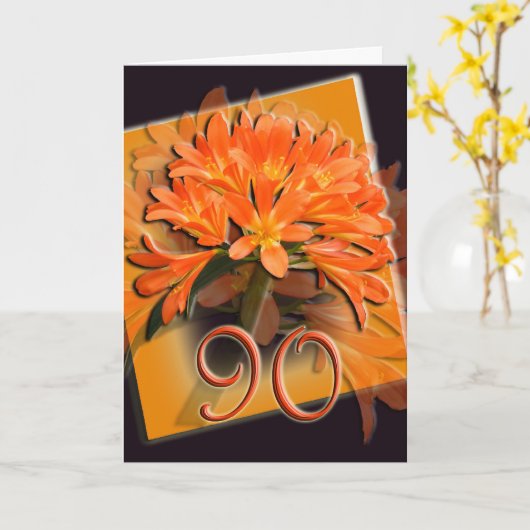 Happy 90th Birthday Greeting Card Karte (Gelbe Blume)