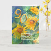 Happy 90th Birthday Greeting Card Karte (Gelbe Blume)