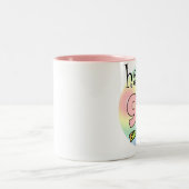 Happy 90th Birthday (roze) Zweifarbige Tasse (Mittel)