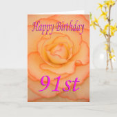 Happy 91. Geburtstagsfeier Blume Karte (Gelbe Blume)