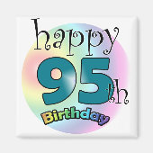 Happy 95. Geburtstag (blauw) Magnet (Vorne)