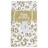 Happy 95. Geburtstag Zahlenmuster Gold Kleine Geschenktüte (Vorderseite)