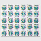 Happy 95th Birthday (blauw) Geschenkpapier (Flach)