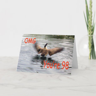 Happy 98. Geburtstag Gänseflattern Karte