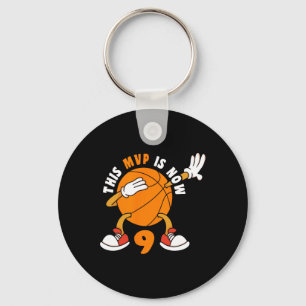 Happy 9 Geburtstag 9 Jahre alt MVP Basketball 9. B Schlüsselanhänger