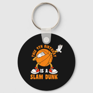 Happy 9 Geburtstag 9 Jahre alter Dab Basketball 9. Schlüsselanhänger